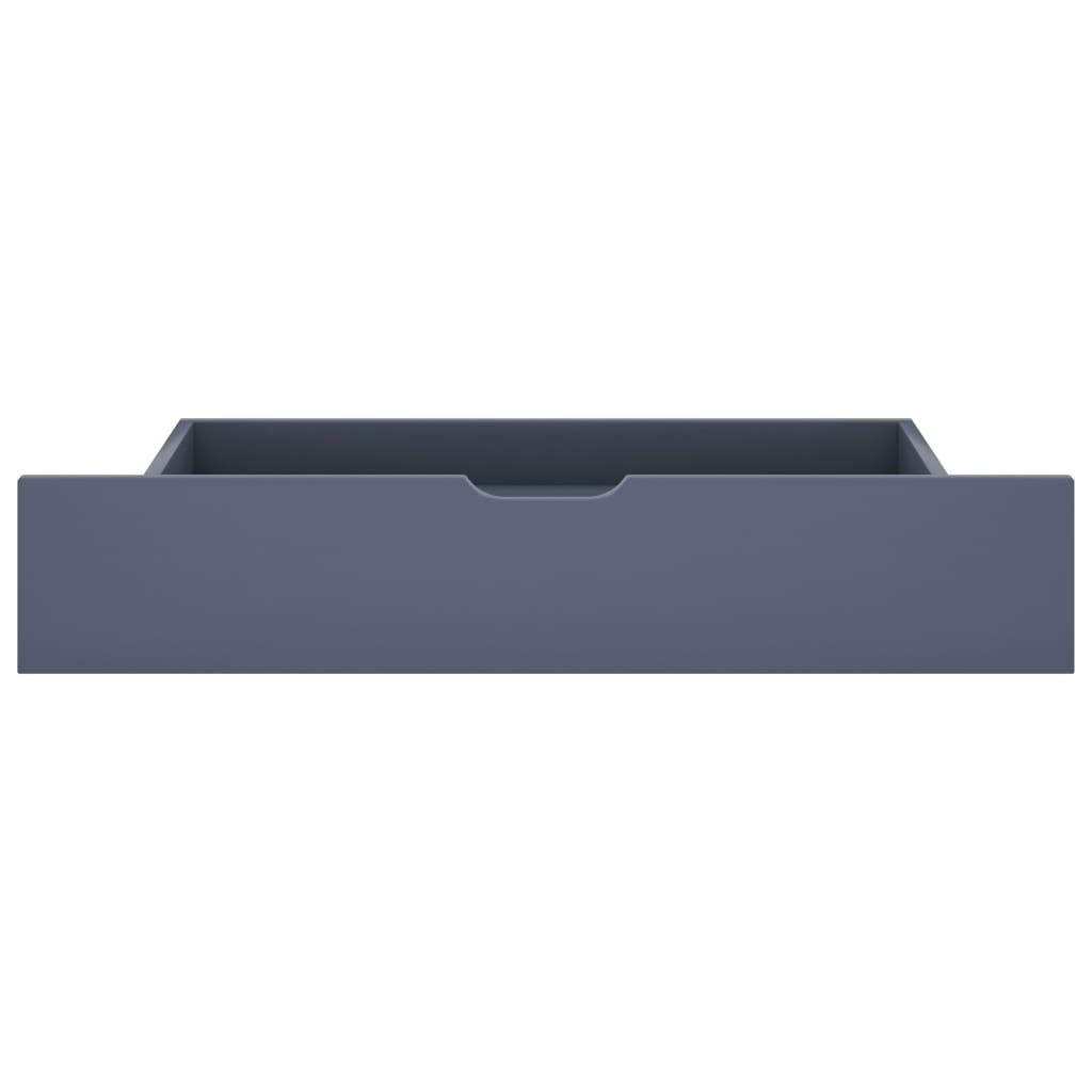 Canopy Bed Frame with 4 Drawers Grey Solid Pine Wood 160x200 cm